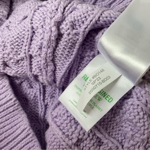 J Crew Diagonal cable-knit sweater purple xs - Picture 7 of 10